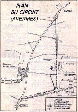 Plan du supposé circuit d'Avermes