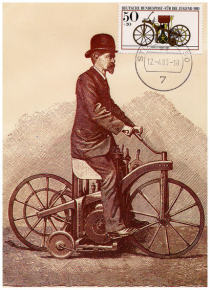 Le timbre de la première moto