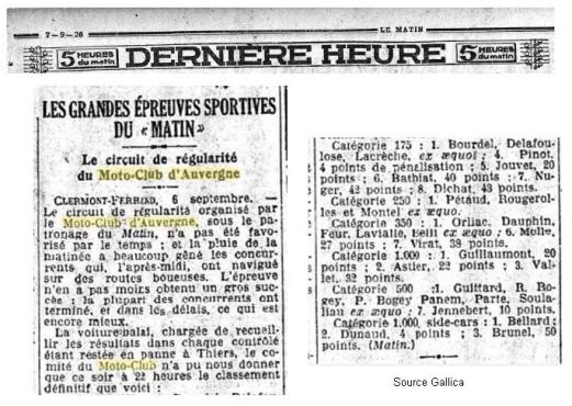 Article journal Le Matin 1926