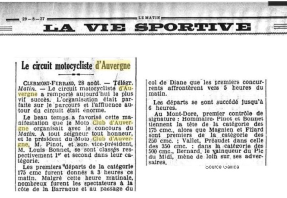 Journal Le Matin du 29 août 1927